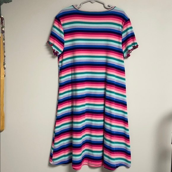 SO Girls rainbow striped cotton dress L (10-12) - Picture 3 of 7